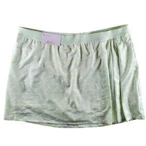 Lady Hagen Pull On‎ Side Pleat Skort Mint Green Seashells Pockets Womens XXL New
